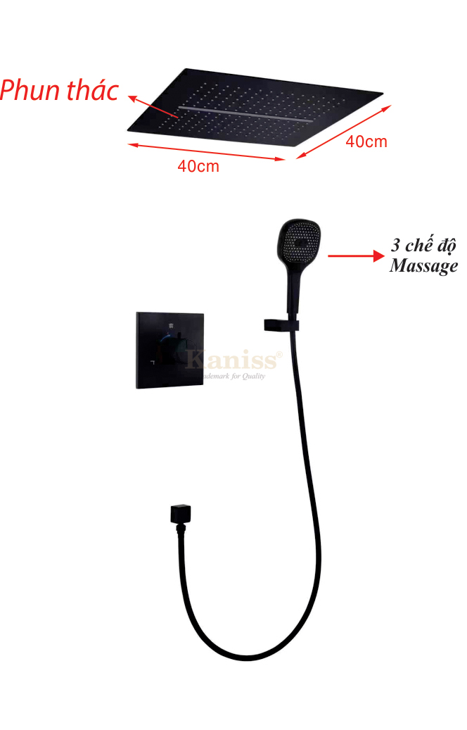 KS-3059TD Sen tắm đứng nóng lạnh âm trần