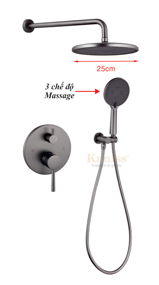 KS-6052N Sen tắm nóng lạnh âm tường