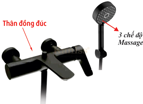 KS-3052K Bộ vòi sen nóng lạnh