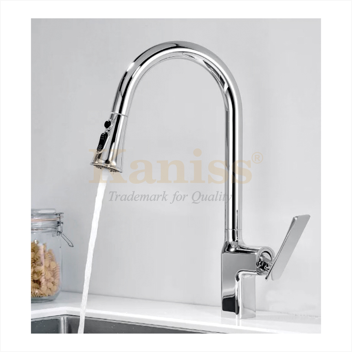 KS-2383 Vòi chén nóng lạnh dây rút