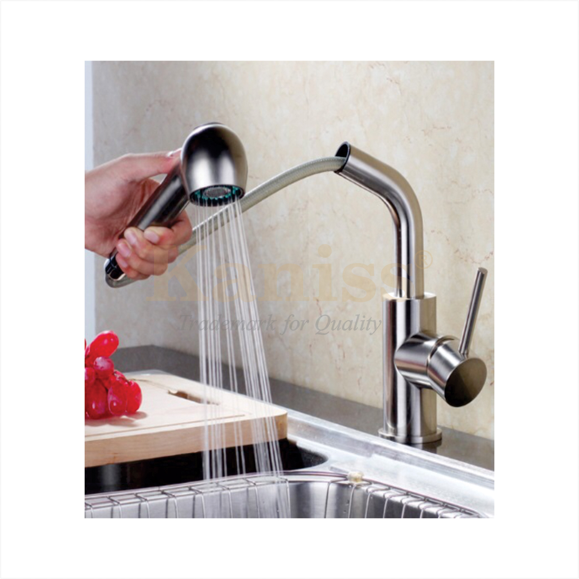 KS-5318R Vòi chén nóng lạnh dây rút